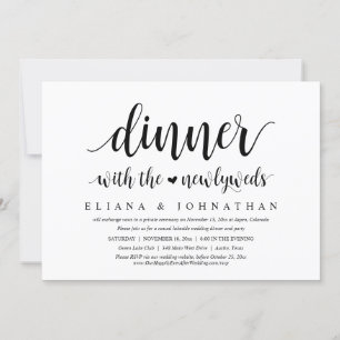Middag med nylweds, Bröllop Elopement Inbjudningar