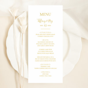 Middag-meny för Guld Bröllop i Elegant Meny