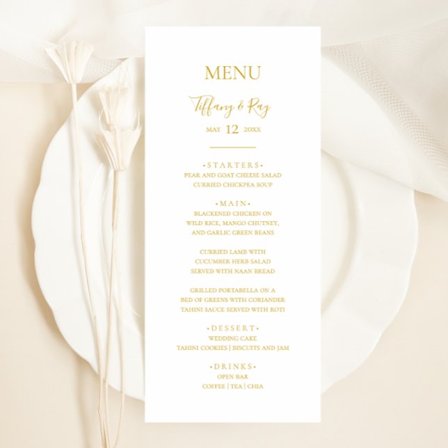 Middag-meny för Guld Bröllop i Elegant Meny (Skapare uppladdad)