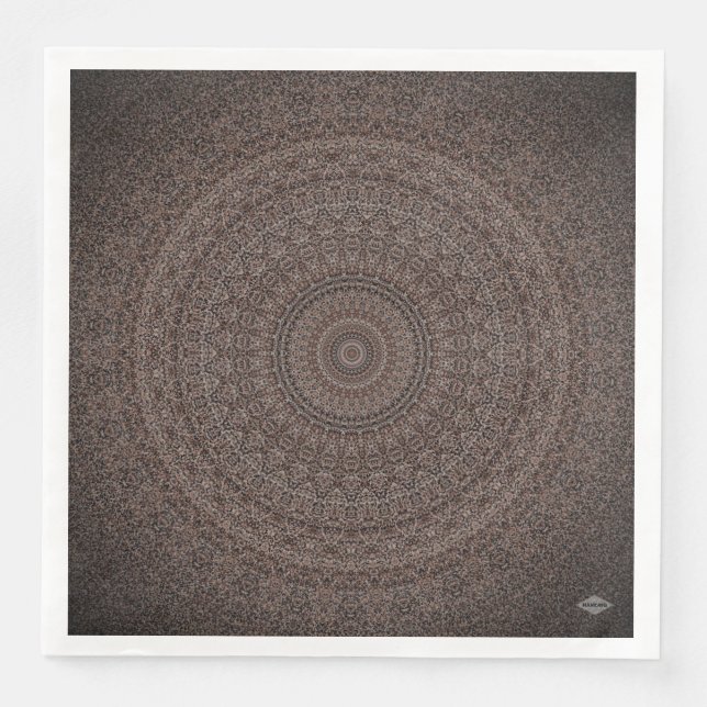 Middag Napkin Brown Mandela Design HAMbyWG Pappersservett (Framsida)