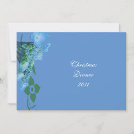 Middag party blå vattenblommor inbjudningar