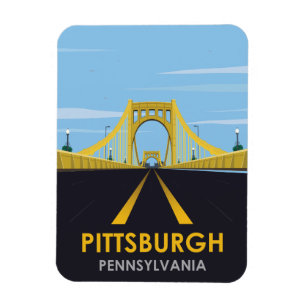 Middag Pittsburgh, bron över Vintage resor Magnet