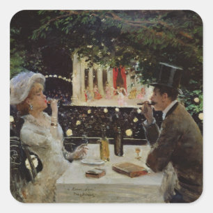 Middag vid Les Ambassadeurs, 1882 Fyrkantigt Klistermärke