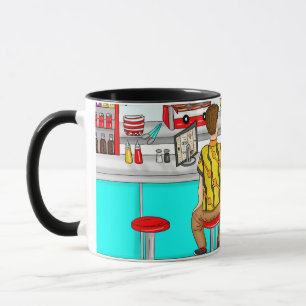 middagen 1950   Ett par Holding Händer Mugg