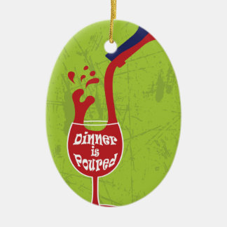 Middagen är den hällda prydnaden julgransprydnad keramik