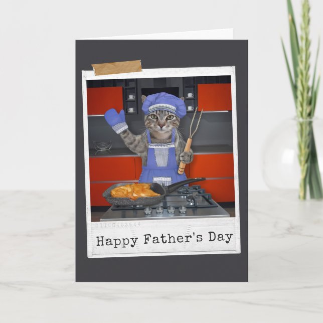 Middagen är redo! Glad fadersdagskort Kort (Framsida)