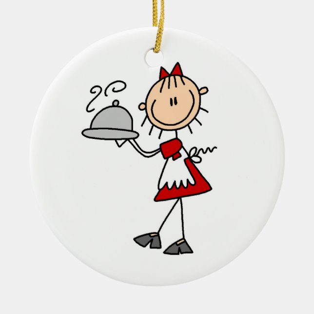 Middagen betjänas julgransprydnad keramik (Framsidan)