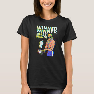 Middagen Party i Winner Winner Mullet på baksidan T Shirt