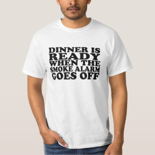 Middagredo, när rökalarmet går av skjortan t-shirt