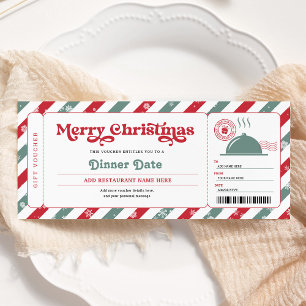 Middagsdatum Jul Restaurang Voucher Inbjudningar
