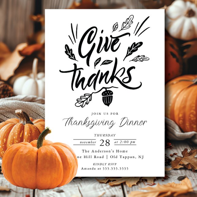 Middagsinbjudan för tacksam Thanksgiving Inbjudningar (Skapare uppladdad)