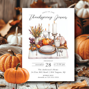 Middagsinbjudan hösten Firande Thanksgiving  Inbjudningar