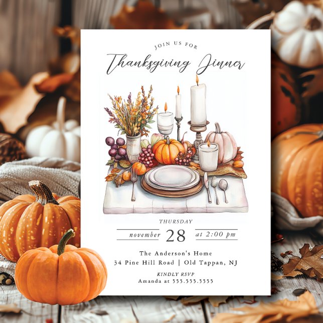 Middagsinbjudan hösten Firande Thanksgiving  Inbjudningar (Skapare uppladdad)