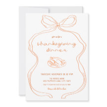 Middagsinbjudan till Coquette Hand plockade Thanks