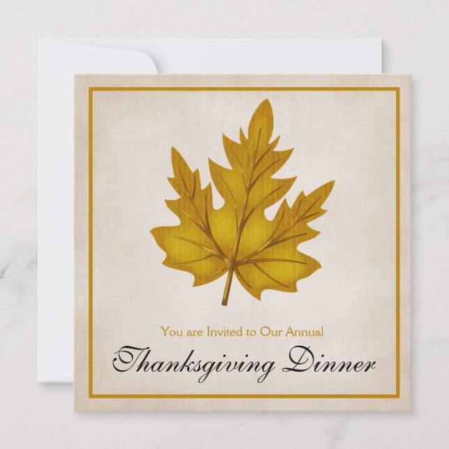 Middagsinbjudan till Thanksgivingen Autumn Golden  Inbjudningar (Framsida)