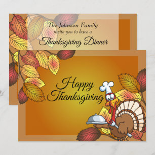 Middagsinbjudningar till Happy thanksgiving Turkie Inbjudningar