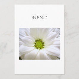 Middagsmenykort. ren vit daisy blomma meny