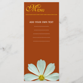 Middagsmenykort - vit daisy blomma meny