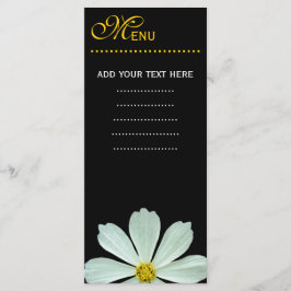 Middagsmenykort - vit daisy blomma meny