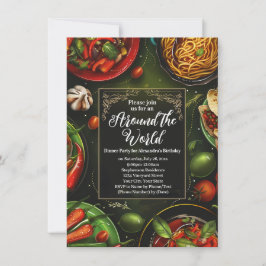 Middagspartaj Matprovningsresa runt världen Inbjudningar