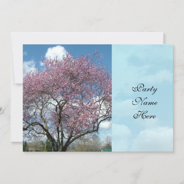 middagspartaj vår körsbärsblommande träd inbjudningar (Framsida)
