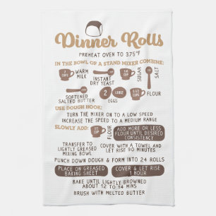 Middagsrolls Recipe Tea Kitchen Towel Kökshandduk