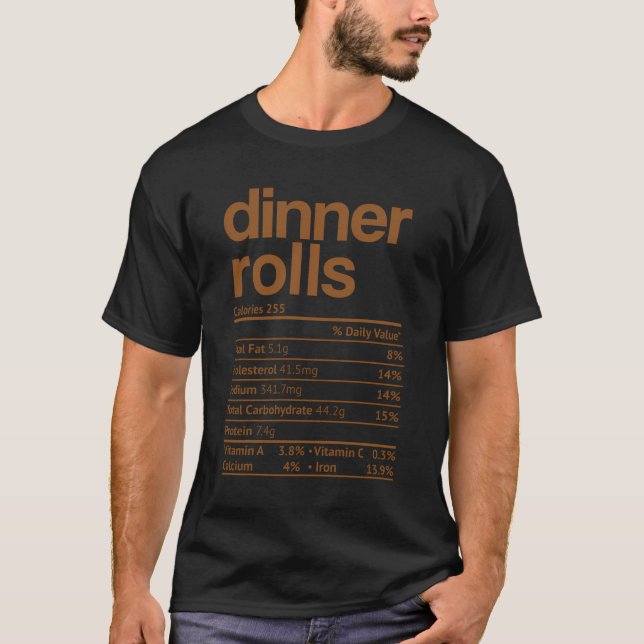 Middagsrullar Näringsfacts Funny Thanksgiving Ch T Shirt (Framsida)