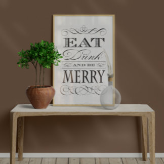 Middagssalom i Party Köksmatsalen Eat Drink Merry Poster