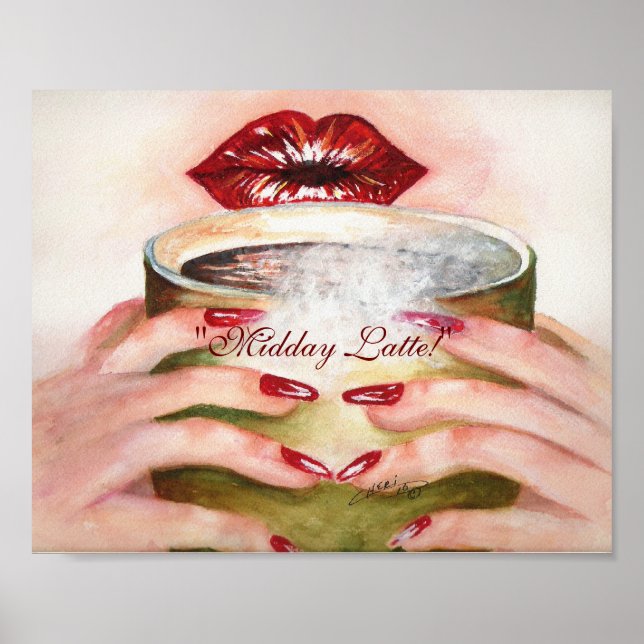 "Midday Latte!" 8 x 10 Skriv ut Poster (Framsidan)