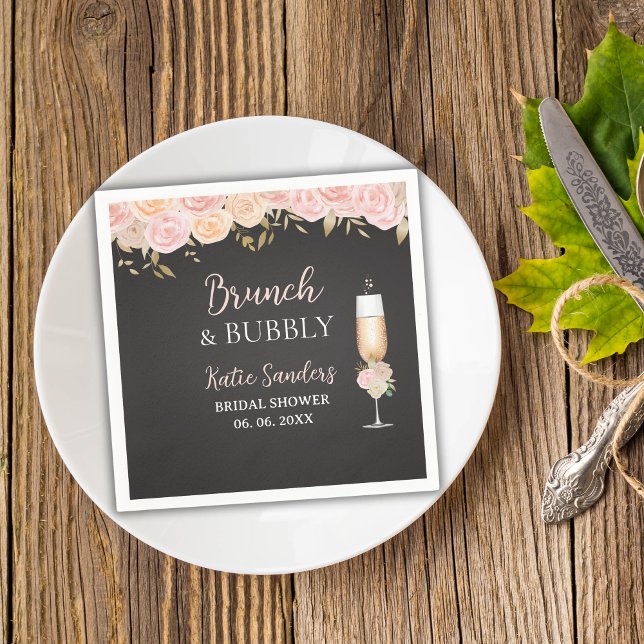 Midday Mimosa Bridal Shower Opulent Blooms Pappersservett (Skapare uppladdad)