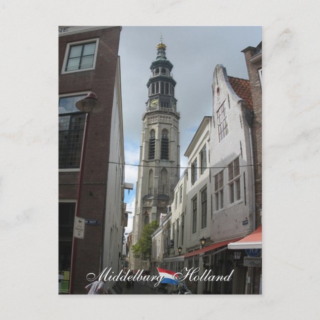 Middelburg Lange Jan Holland vycard Vykort (Framsida)