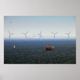 Middelgrundens vindkraftpark, Öresund, Danmark Poster