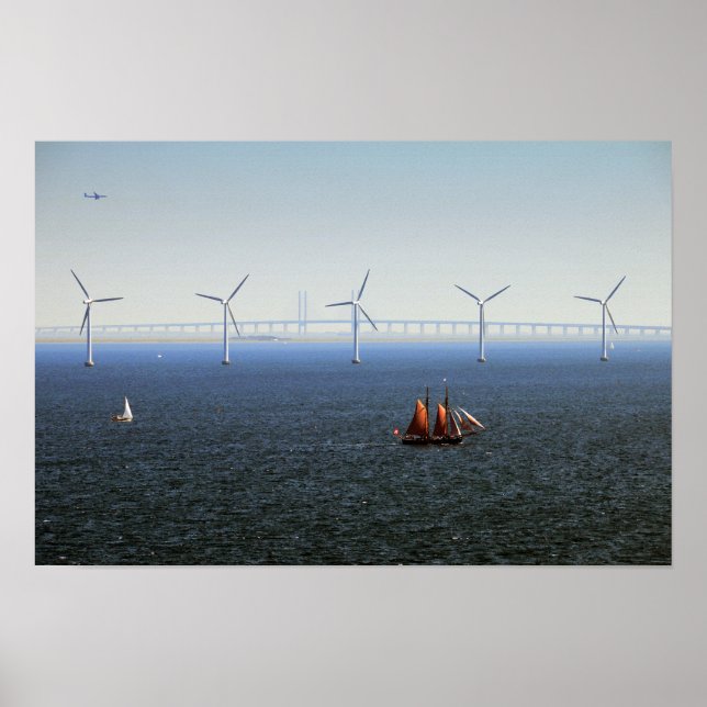 Middelgrundens vindkraftpark, Öresund, Danmark Poster (Framsidan)