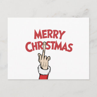 Middle Finger Merry Christmas Helg Vykort