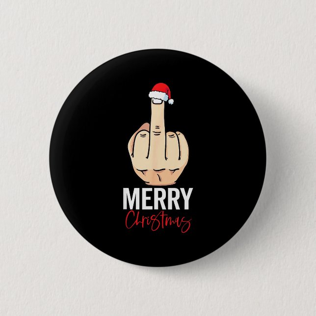Middle Finger Merry Christmas  Knapp (Framsida)