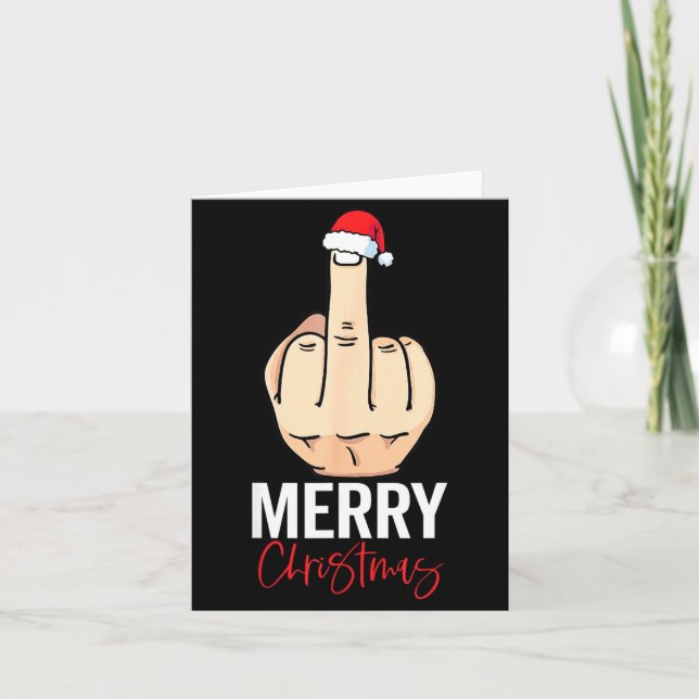Middle Finger Merry Christmas  Kort (Framsida)