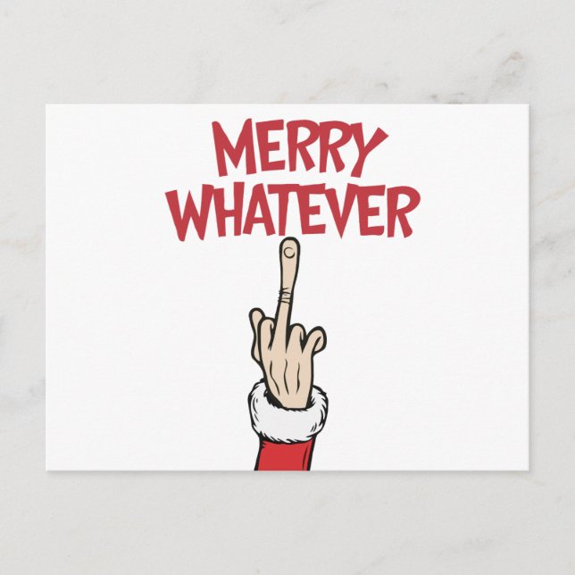 Middle Finger Merry Whatever Vykort (Framsida)