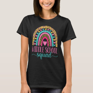 Middle School Squad Team Teacher Girls Boys Back T Shirt