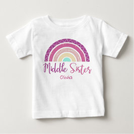 Middle Sister rainbow customizable name T Shirt