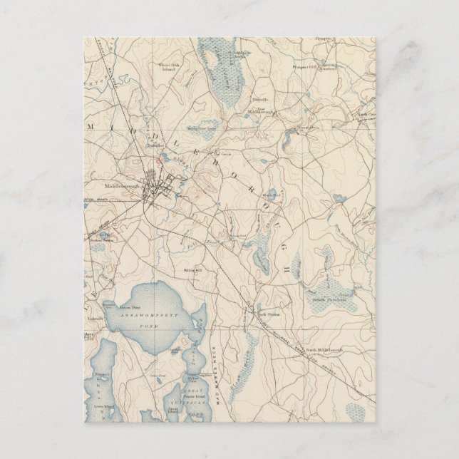 Middleborough Massachusetts Vykort (Framsida)