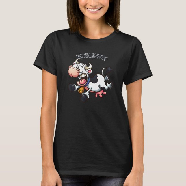Middlebury Vermont Galna Ko T Shirt (Framsida)