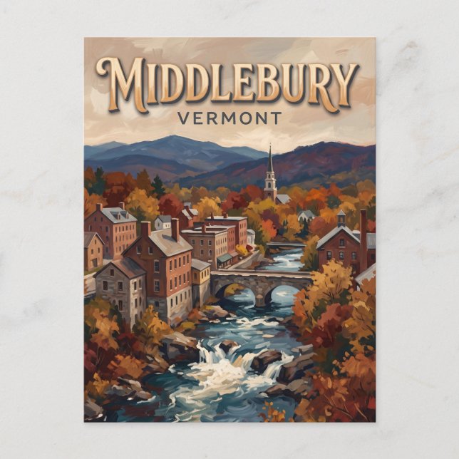 Middlebury Vermont Vykort (Framsida)