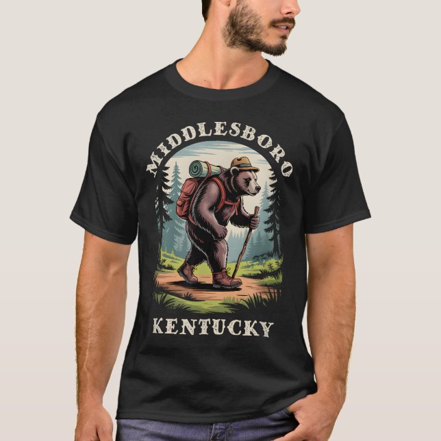 Middlesboro Kentucky Ky Mountains Vandringsled T Shirt (Framsida)