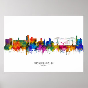 Middlesbrough England Siluett Poster