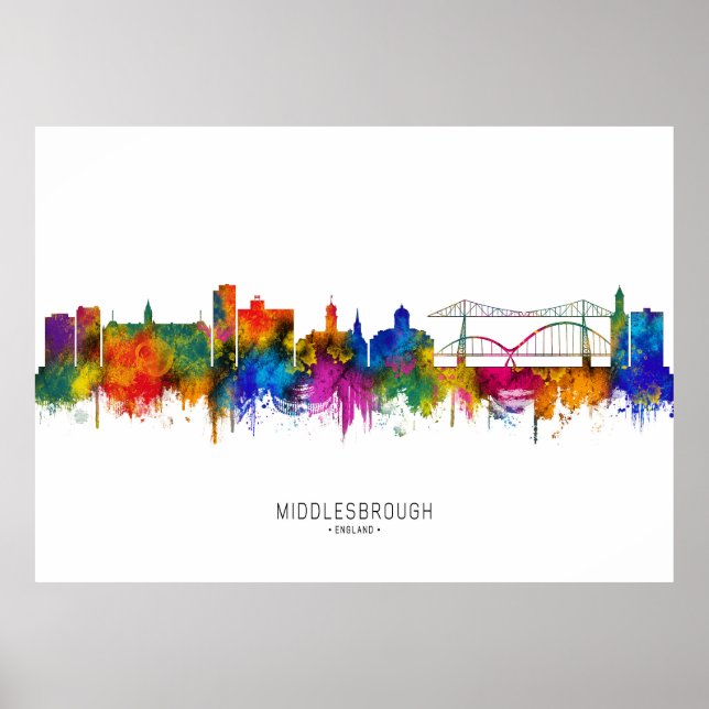 Middlesbrough England Siluett Poster (Framsidan)
