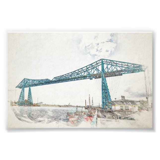 Middlesbrough Transportbrygga Konstnärlig skiss Fototryck (Framsidan)