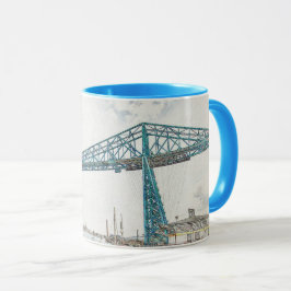 Middlesbrough Transporter Bridge Konstnärlig Skiss Mugg