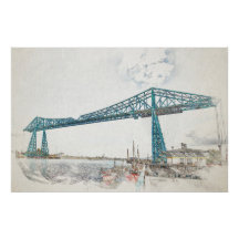 Middlesbrough Transporter Bridge Konstnärlig Skiss