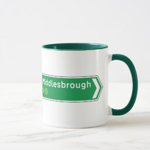 Middlesbrough UK vägmärke Mugg