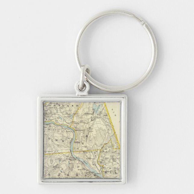 Middlesex Co N Fyrkantig Silverfärgad Nyckelring (Framsidan)